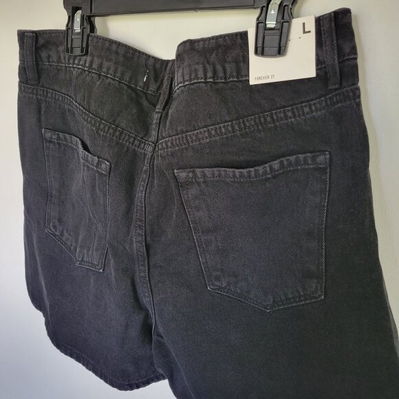 NEW with tags Forever 21 Black Denim Shorts with Strawberries - Picture 2 of 4